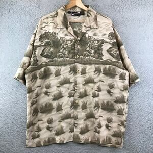 Memo's‎ Vintage Men Hawaiian camp Nature Deers shirt XL